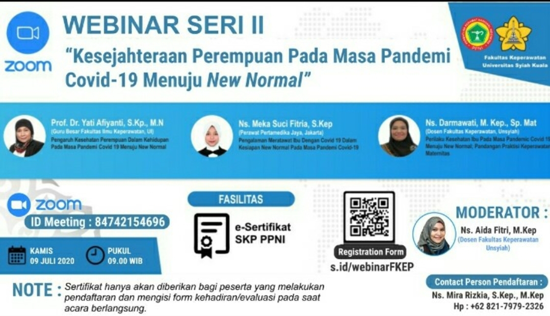 FKEP GELAR WEBINAR KESEJAHTERAAN PEREMPUAN PADA MASA PANDEMI COVID 19 MENUJU NEW NORMAL