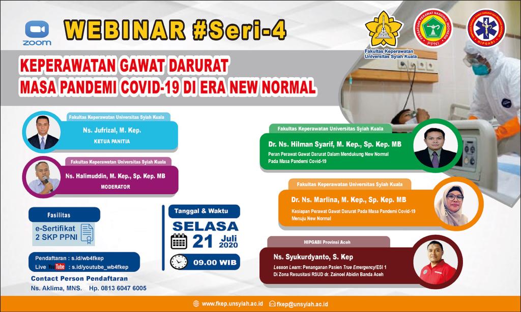 Keilmuan Gawat Darurat Fakuktas Keperawatan Unsyiah dan HIPGABI Aceh Laksanakan Webinar Seri 4